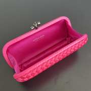 Uubags Bottega Veneta pink intrecciato woven satin knot clutch bag 25x10x5cm - 3