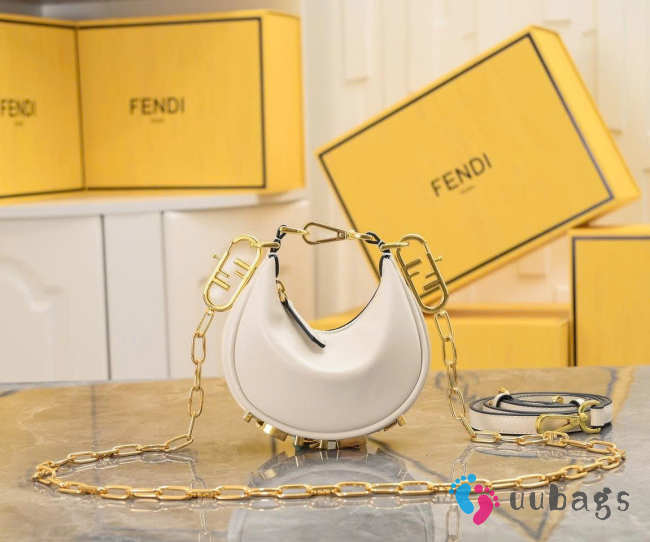 Uubags Fendi Nano Fendigraphy Hobo Bag Leather Charm 16.5x14x5cm - 1