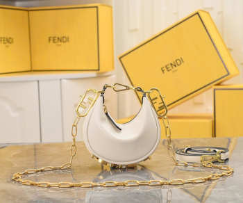 Uubags Fendi Nano Fendigraphy Hobo Bag Leather Charm 16.5x14x5cm