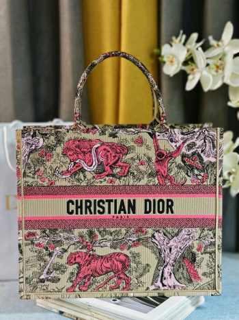 Uubags Large Dior Dioriviera Book Tote Bag Pink Beige 41.5x34.5x16cm