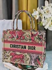 Uubags Medium Dior Dioriviera Book Tote Bag Pink Beige 36.5x28x14cm  - 5