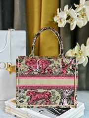 Uubags Small Dior Dioriviera Book Tote Bag Pink Beige 26.5x21x14cm - 5