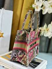 Uubags Small Dior Dioriviera Book Tote Bag Pink Beige 26.5x21x14cm - 4