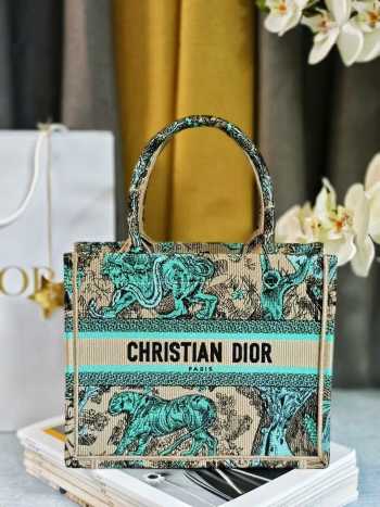Uubags Small Dior Dioriviera Book Tote Bag Blue Beige 26.5x21x14cm