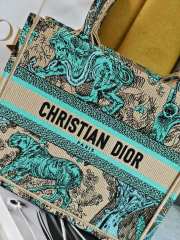 Uubags Small Dior Dioriviera Book Tote Bag Blue Beige 26.5x21x14cm - 6