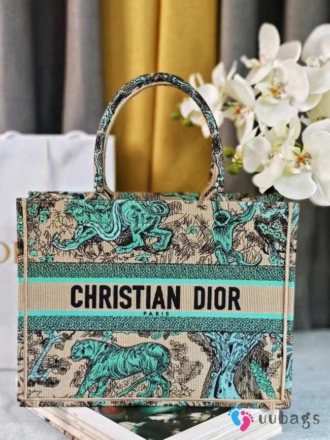 Uubags Medium Dior Dioriviera Book Tote Bag Blue Beige 36x27.5x16.5cm - 1