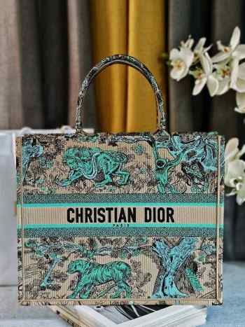 Uubags Large Dior Dioriviera Book Tote Bag Blue Beige 41.5x34.5x16cm