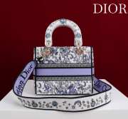 Uubags Dior Lucky Small Lady D-Lite Bag White and Blue Dior Night of Dreams Embroidery 20x18x8cm - 4
