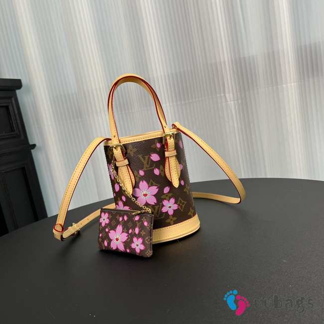 Uubags Louis Vuitton M13417 LV x TM Nano Bucket In Sakura Brown 13x17x9cm - 1