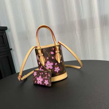 Uubags Louis Vuitton M13417 LV x TM Nano Bucket In Sakura Brown 13x17x9cm