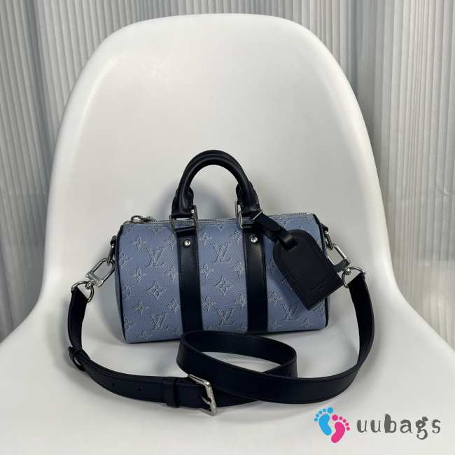 Uubags Louis Vuitton M14681 Keepall Bandoulière 25 Bag In Sky Blue 25x15x11cm - 1
