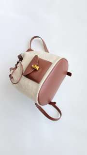 Uubags Loro Piana Extra Drawstring backpack L27 Cotton, Linen In Natural/Caramel Sugar/Sun Gold 25x27x14cm - 4