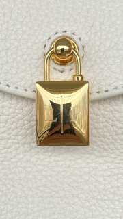 Uubags Loro Piana Extra Drawstring backpack L27 Calfskin In Whisper White/Sun Gold 25x27x14cm - 4