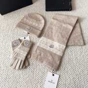 Uubags Moncler three-piece set (scarf, pompom hat, gloves) - 2