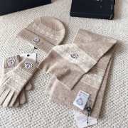 Uubags Moncler three-piece set (scarf, pompom hat, gloves) - 4