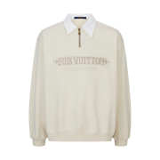 Uubags Louis Vuitton 1AHW27 Embellished Half Zip Sweatshirt In Light Beige - 1