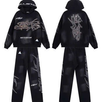 Uubags Hellstar Uniform Hoodie and Pants Black (Full Set)