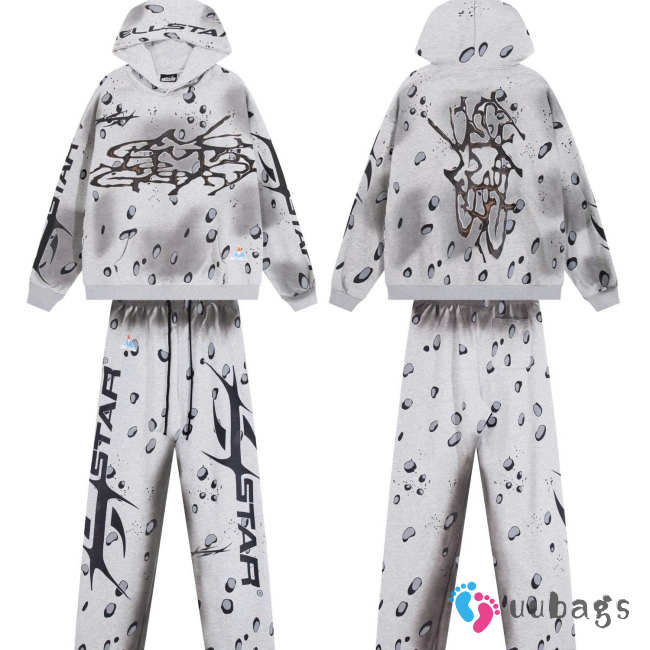 Uubags Hellstar Uniform Hoodie and Pants Grey (Full Set) - 1