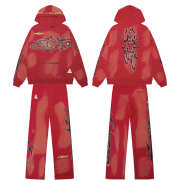 Uubags Hellstar Uniform Hoodie and Pants Red (Full Set) - 1