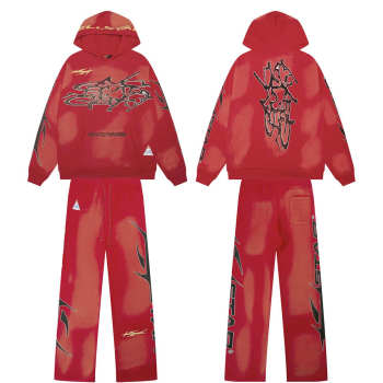 Uubags Hellstar Uniform Hoodie and Pants Red (Full Set)