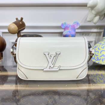Uubags Louis Vuitton Buci Bag Epi Cowhide With Grain In Quartz White 24.5x15.5x9cm