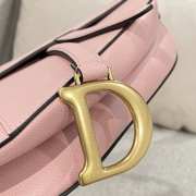 Uubags Dior Saddle Bag with Strap Pink Grained Calfskin 25.5x20x6.5cm - 5