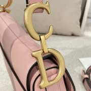 Uubags Dior Saddle Bag with Strap Pink Grained Calfskin 25.5x20x6.5cm - 4