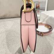 Uubags Dior Saddle Bag with Strap Pink Grained Calfskin 25.5x20x6.5cm - 2