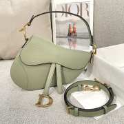 Uubags Dior Saddle Bag with Strap Light Green Grained Calfskin 25.5x20x6.5cm - 1