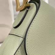 Uubags Dior Saddle Bag with Strap Light Green Grained Calfskin 25.5x20x6.5cm - 5