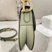 Uubags Dior Saddle Bag with Strap Light Green Grained Calfskin 25.5x20x6.5cm - 3