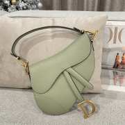 Uubags Dior Saddle Bag with Strap Light Green Grained Calfskin 25.5x20x6.5cm - 2