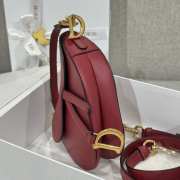 Uubags Dior Saddle Bag with Strap Red Grained Calfskin 19x16x5cm - 6