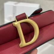 Uubags Dior Saddle Bag with Strap Red Grained Calfskin 19x16x5cm - 3