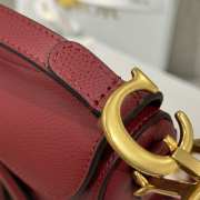 Uubags Dior Saddle Bag with Strap Red Grained Calfskin 19x16x5cm - 2