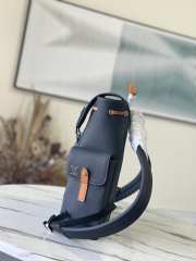 Uubags Louis Vuitton Christopher PM Backpack Taurillon Monogram Leather Blue 32x39x12cm - 5