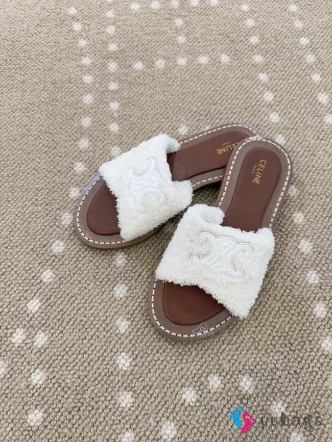 Uubags Celine Lympia Twisted Sandal In Sponge Fabric In White - 1