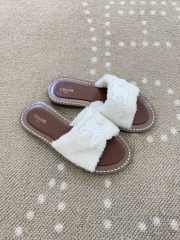 Uubags Celine Lympia Twisted Sandal In Sponge Fabric In White - 2