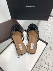 Uubags Alaïa Infradito Flat Mules In Fishnet And Leather Black  - 4