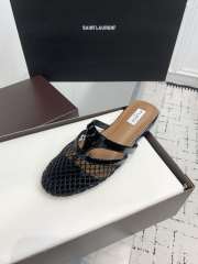 Uubags Alaïa Infradito Flat Mules In Fishnet And Leather Black  - 5