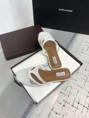 Uubags Alaïa Infradito Flat Mules In Fishnet And Leather White - 5