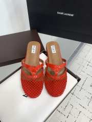 Uubags Alaïa Infradito Flat Mules In Fishnet And Leather Red - 1