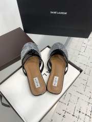 Uubags Alaïa Infradito Flat Mules In Fishnet And Leather Crystal  - 6