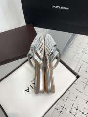 Uubags Alaïa Infradito Flat Mules In Fishnet And Leather Silver - 3