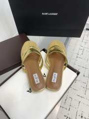 Uubags Alaïa Infradito Flat Mules In Fishnet And Leather Gold - 4