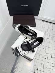 Uubags Alaïa Woven Leather Mary Jane Flats In White/ Black - 4