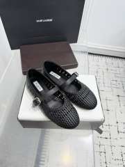 Uubags Alaïa Woven Leather Mary Jane Flats In Black - 5