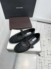 Uubags Alaïa Woven Leather Mary Jane Flats In Black - 4