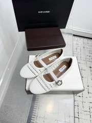 Uubags Alaïa Woven Leather Mary Jane Flats In White - 5