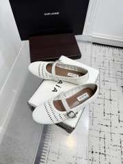 Uubags Alaïa Woven Leather Mary Jane Flats In White - 4